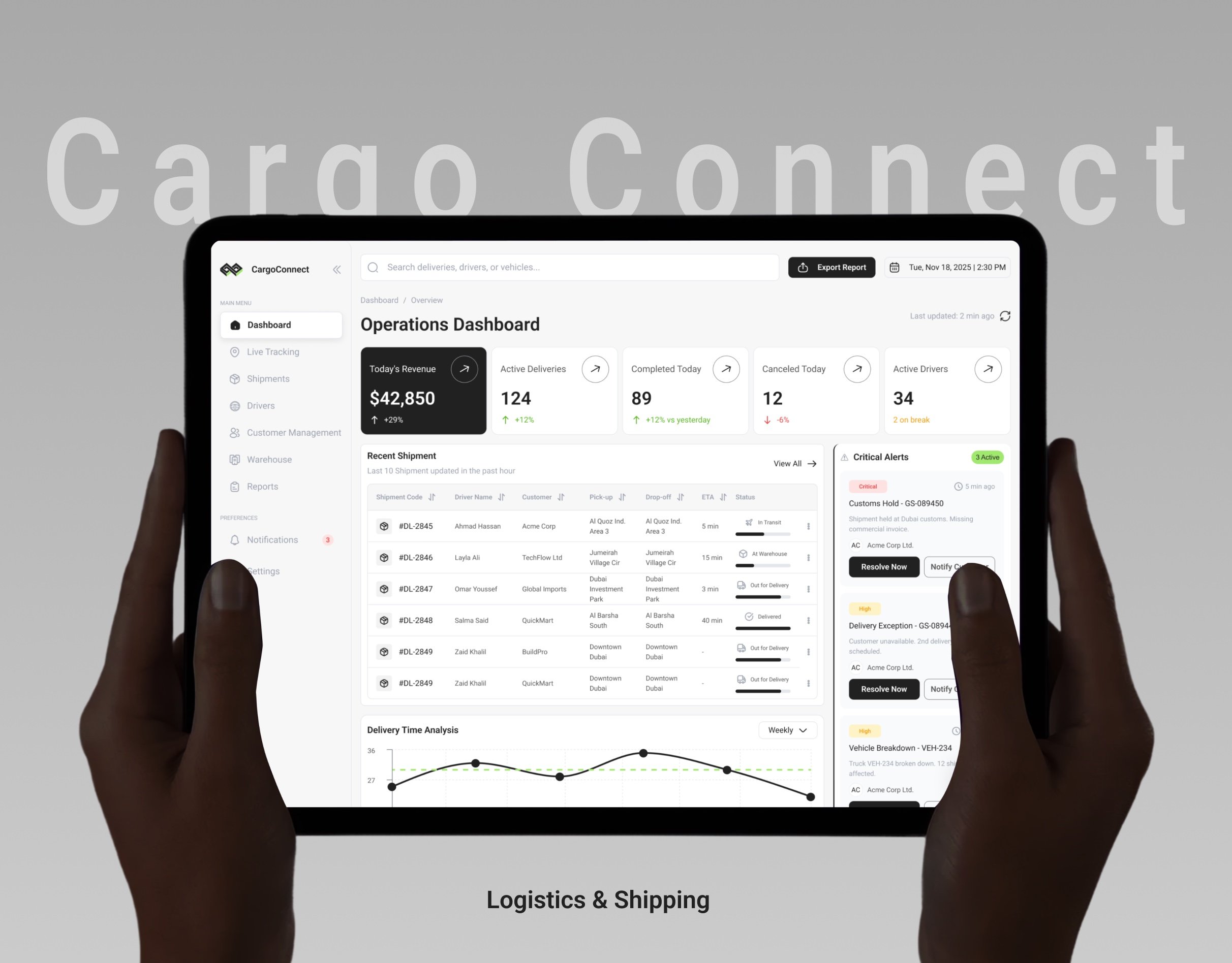 CargoConnect — Operations Dashboard